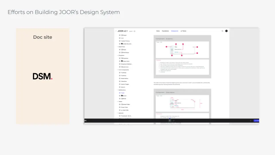 View of Documentation site in InVision DSM