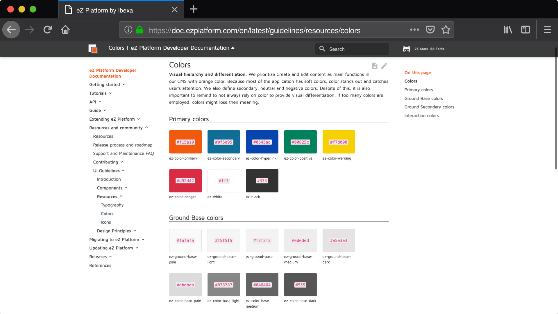 Live UI Guidelines Colors Resource